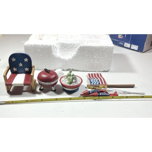 Mini World by Giftcraft 4th of July America 5 Pc. Flag Chair BBQ Fireworks Drink - Picture 6 of 8